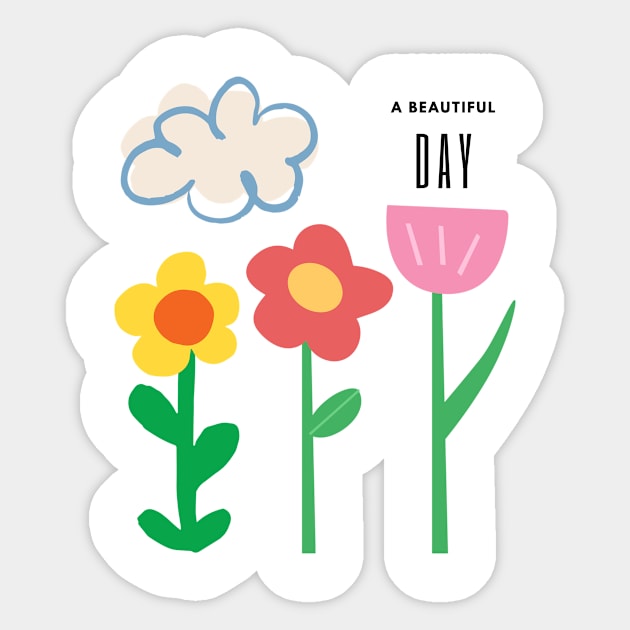 A beautiful day Sticker by VeganRiseUp